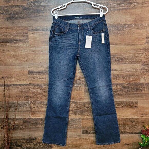 Old Navy Jeans Size 6 Original Bootcut Mid Rise Medium Dark Wash Western NWT - Picture 1 of 11